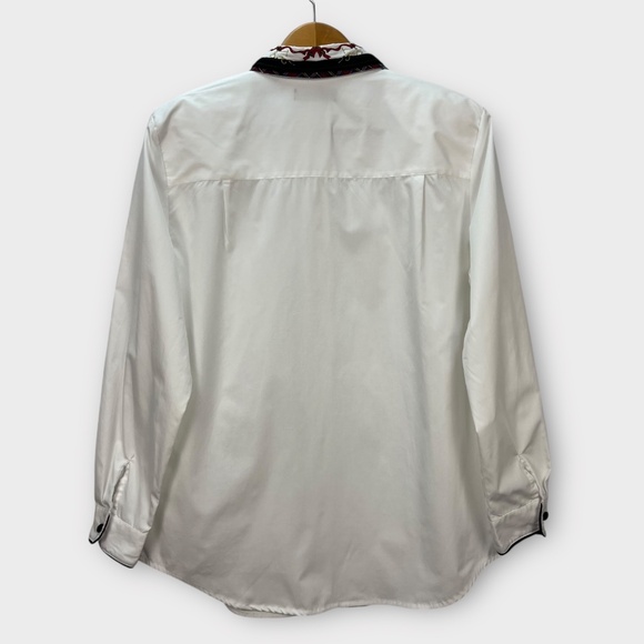 Karen Scott Christmas Holiday Vest Black Velvet Embroidered Blouse Top Women's M - Picture 12 of 16